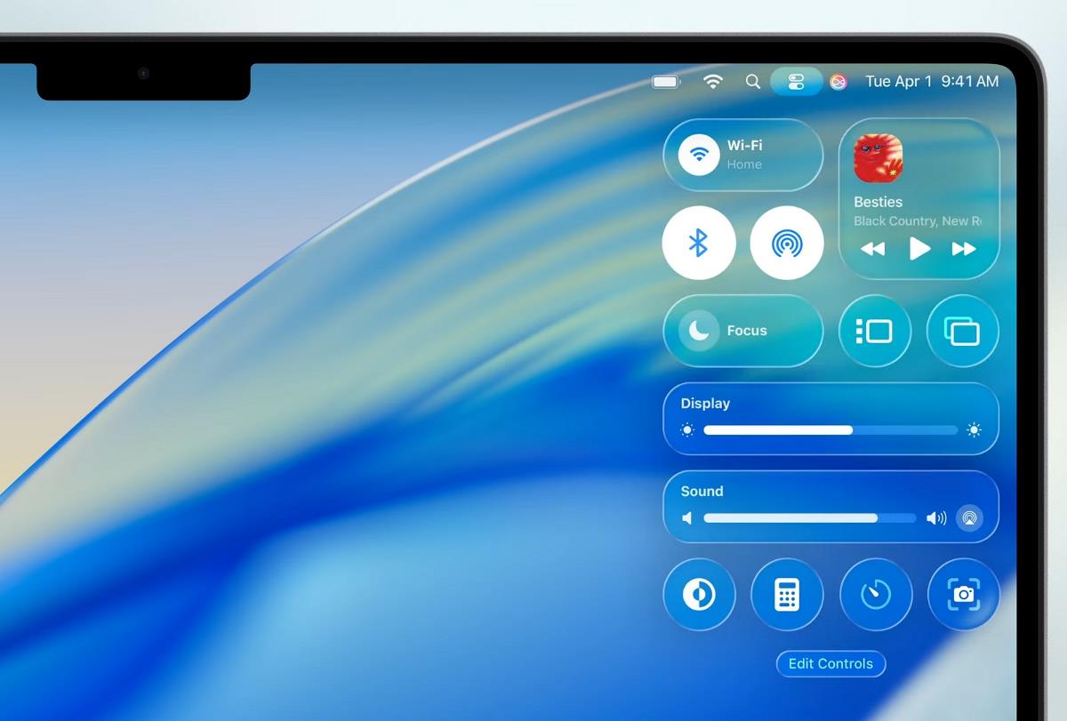 macOS Tahoe 26 new menu bar
