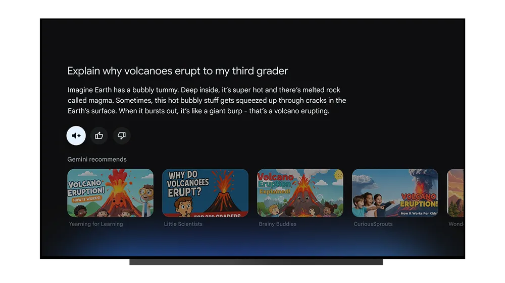 Google Gemini on TV learning