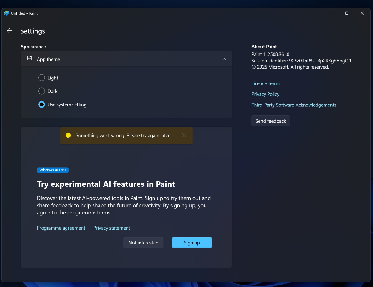 Windows 11 experimental AI features