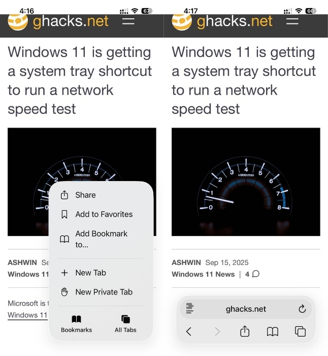 iOS26 Tab switcher