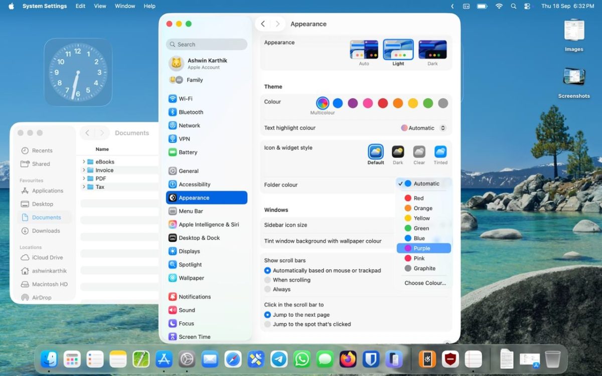 macOS Tahoe 26 change folder colors