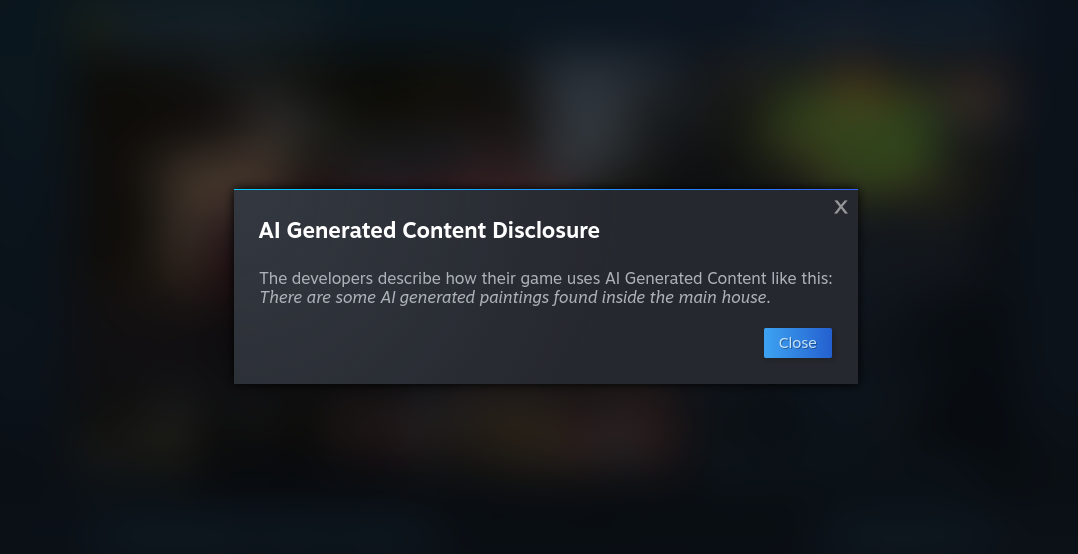 AI Warning for Steam extension and script