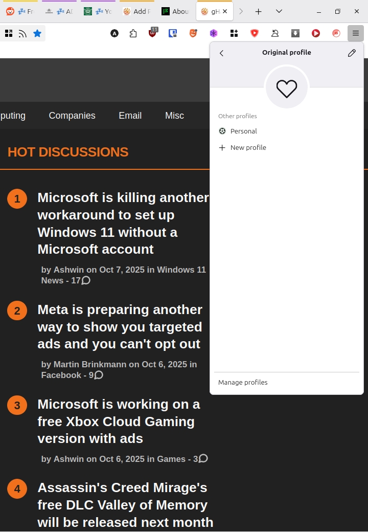 Firefox switch to a different profile