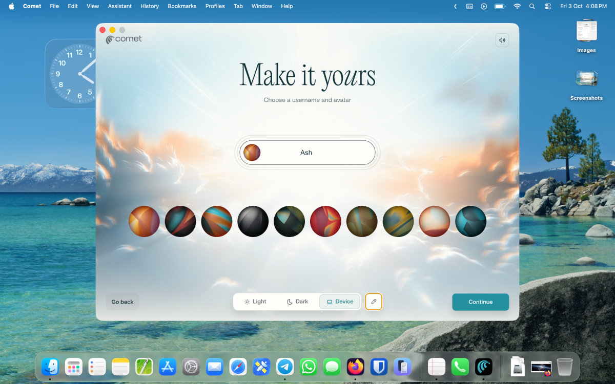 Perplexity Comet browser set up
