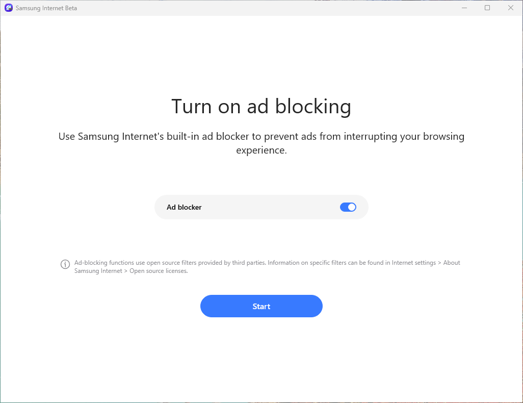 Samsung Internet Browser ad-blocking