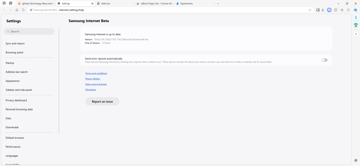 Samsung Internet Browser for PC