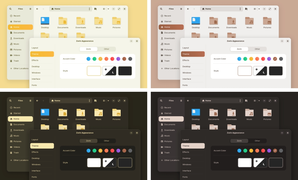 Zorin OS new themes