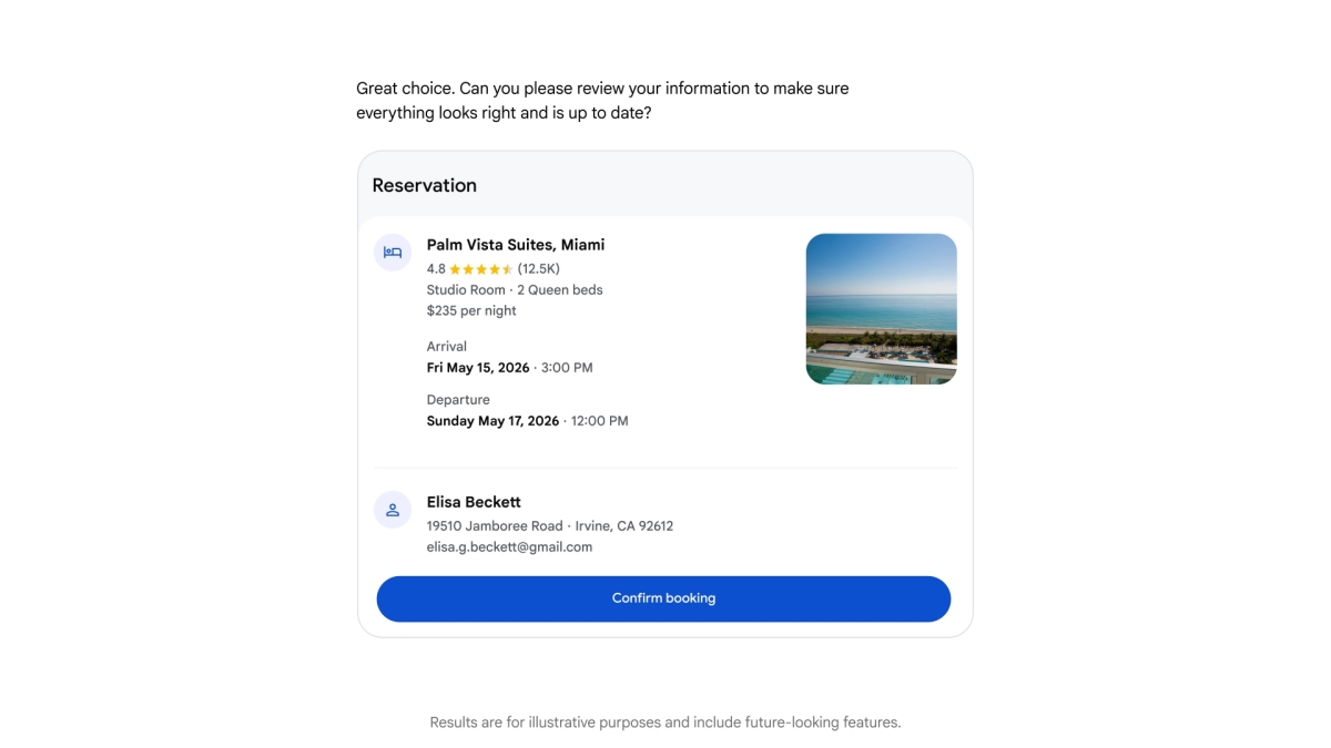 Confirm Agentic Booking