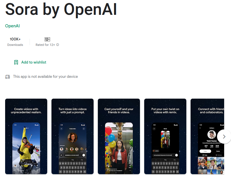 OpenAI releases Sora video generator app for Android