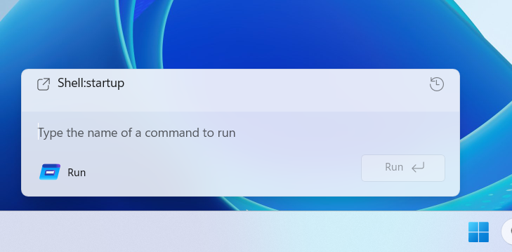 The new Windows 11 run dialog.