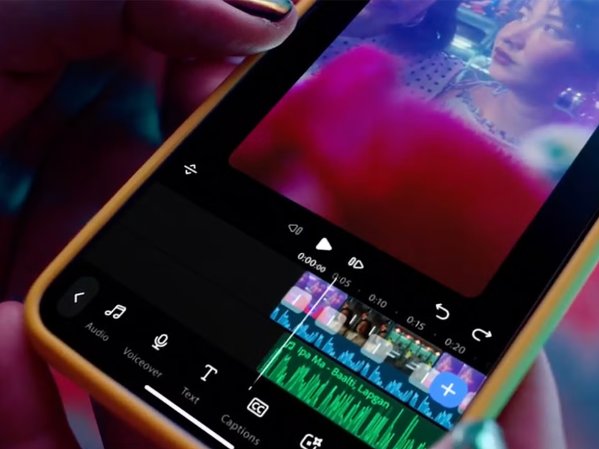 Adobe выпустила бесплатный видеоредактор Premiere для Android Интерфейс мобильного приложения Adobe Premiere на смартфоне