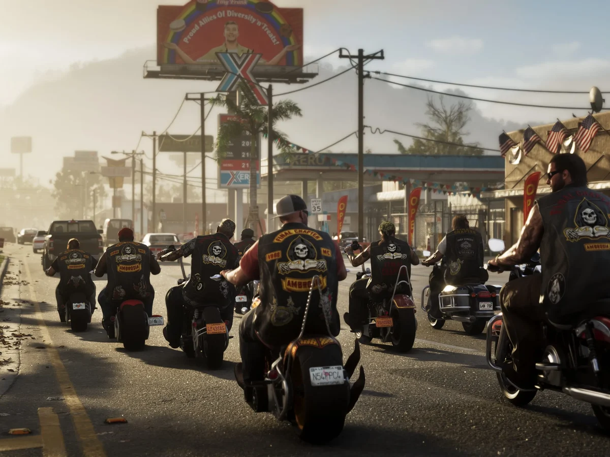 Rockstar Games исключила прямую сатиру на реальных лиц в GTA 6 Кадр из игры GTA 6 с городским пейзажем